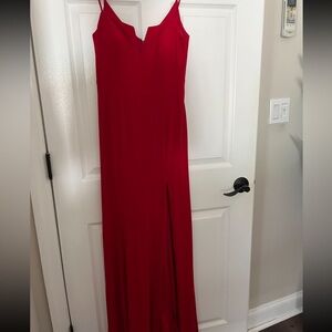 Long red dress